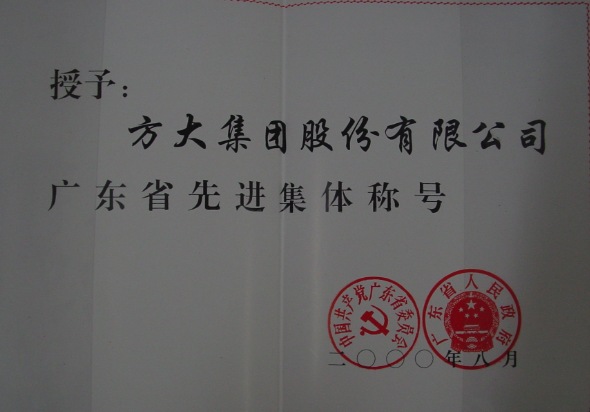 2000 广东省先进整体