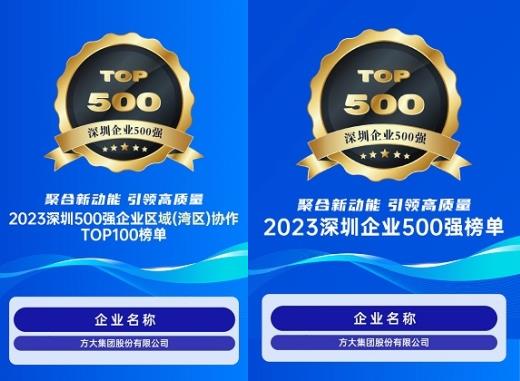 九游会老哥俱乐部集团一连6年上榜深圳企业500强